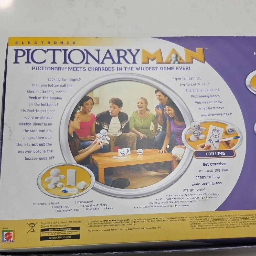Mattel Electronic Pictionary Man Game - White and Blue New In Original Box